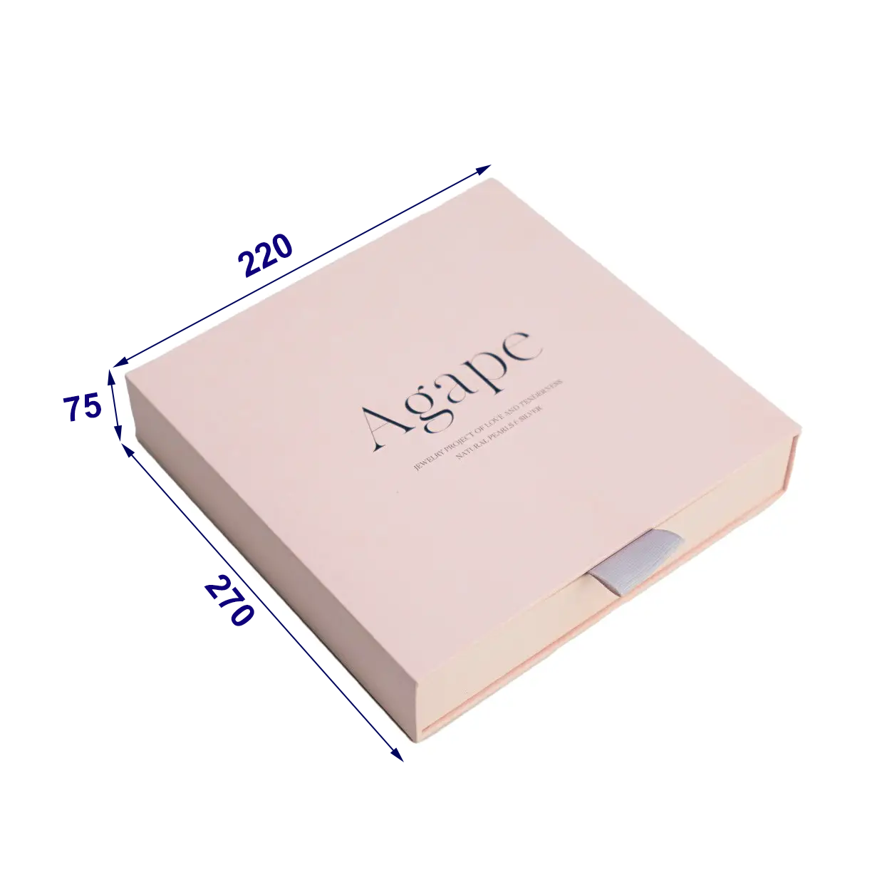 Дизайнерська коробка для ювелірних прикрас, 220х270х75 мм, фото 1