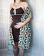 Красивый халат с ночнушкой в роддом для беременных кормящих и не только S/M