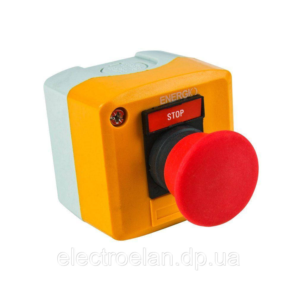 Пост кнопочний ENERGIO XAL-D164 СТОП грибок червоний NC