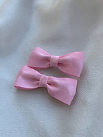 Бантики для волос нежно-розового на заколочке, цена за 1 шт.