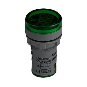 Індикатор з вольтметром ENERGIO AD22-22VM зелений