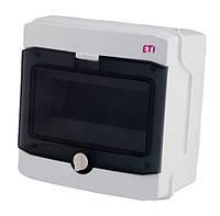 Щит пластиковый ETI ECH 8PT (наружный 1х8мод, дверь прозр, IP65) (1101061)