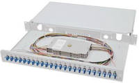 Оптическая панель DIGITUS 19' 1U, 24xLC duplex, incl, Splice Cass, OS2 Color Pigtails, Adapter (DN-96332/9)