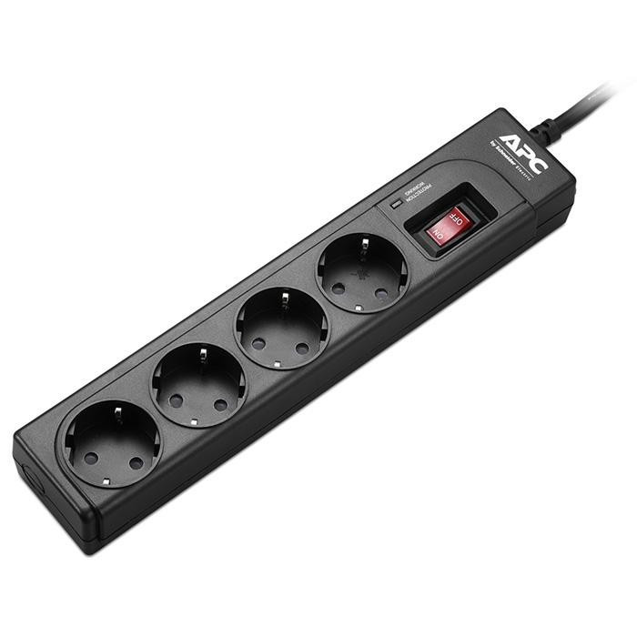 Фільтр мережевий APC Essential SurgeArrest 4 outlets, Black (P43B-RS)