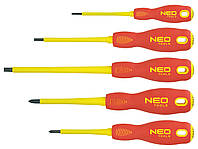 Отвертки NEO, для работ под напряжением 1000 В, набор 5 ед., SL, PH (04-220)