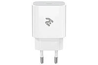 Сетевое ЗУ 2Е Wall Charger USB-C PD3.0 3A 20W White (2E-WC1USBC20W-W)