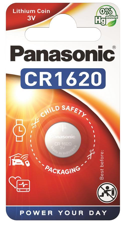 Батарейка Panasonic літієва CR1620 блістер, 1 шт. (CR-1620EL/1B)