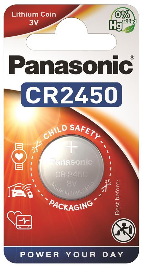 Батарейка Panasonic літієва CR2450 блістер, 1 шт. (CR-2450EL/1B)
