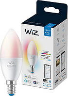 Лампа умная WiZ, E14, 4.9W, 40W, 806Lm, C37, 2200-6500K, RGB, Wi-Fi (929002448802)
