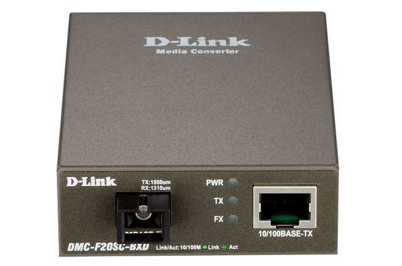 Медіаконвертер D-Link DMC-F20SC-BXD 1xFE, 1x100BaseFX, SM, 20km, WDM, SC
