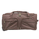 Дорожня сумка на колесах Fly, Сумка на колесах 66х35х35см, Дорожня сумка 80л Коричнева, фото 2