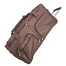 Дорожня сумка на колесах Fly, Сумка на колесах 66х35х35см, Дорожня сумка 80л Коричнева, фото 3