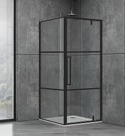 Душевая кабина Dusel DL198BP+DL196BP Black Matt Paint 90x90 см