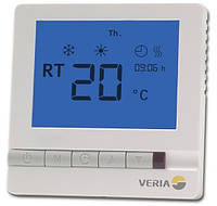 Терморегулятор Veria Control T45, 5...45 °C, сенсорный, встраиваемый, проводной датчик, 13А, 230V, белый