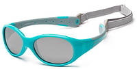 Дитячі сонцезахисні окуляри Koolsun бірюзово-сірі серії Flex (Розмір: 3 ) (KS-FLAG003)