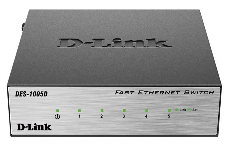 Комутатор D-Link DES-1005D 5xFE, Некерований