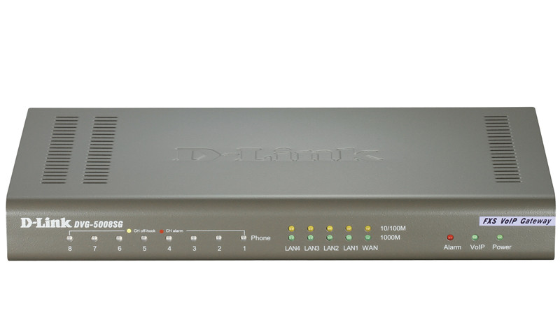 VoIP-шлюз D-Link DVG-5008SG 8xFXS, 4xFE LAN, 1xGE WAN