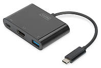 Адаптер DIGITUS USB-C - HDMA, 2xUSB (DA-70855)