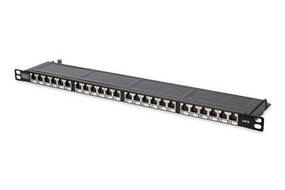 Патч-панель DIGITUS 19" 0.5U, 24xRJ45, CAT 6 STP зібрана (DN-91624S-SL-SH)