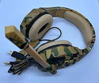 Удобные игровые проводные наушники с подсветкой и микрофоном для геймеров чистый звук компьютерные GT94, GP12