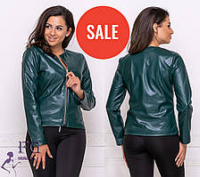 📌 Куртка жакет з екошкіри, коротка, на змійці, якісна | Демісезонна тонка шкіряна курточка | Норма