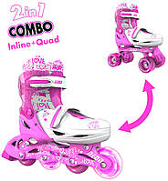 Роликовые коньки Neon Combo Skates Розовый (Размер 34-37) (NT10P4)