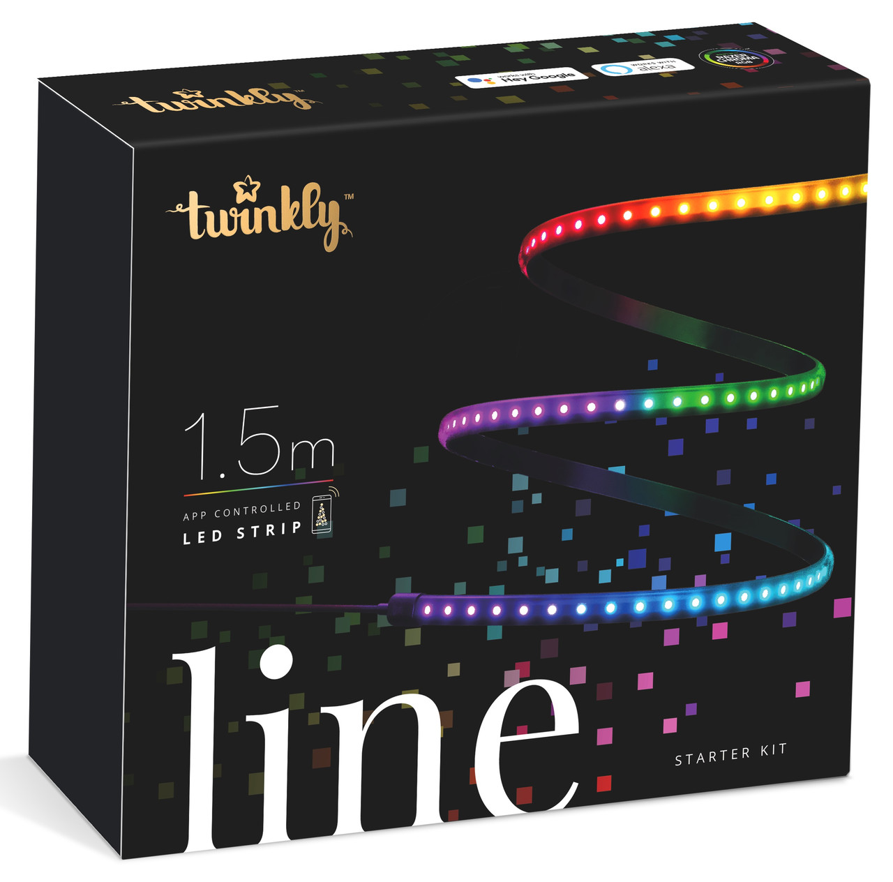 Smart LED Twinkly Line RGB, підсвічування, Gen II, IP20, довжина 1,5м, кабель чорний (TWL100STW-BEU)