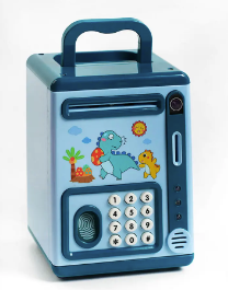 Електронна скарбничка сейф з відбитком пальця Cartoon piggy bank 5967А "Дракоші", зелена