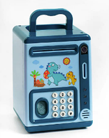 Электронная копилка сейф с отпечатком пальца Cartoon piggy bank 5967А "Дракоши", зеленая