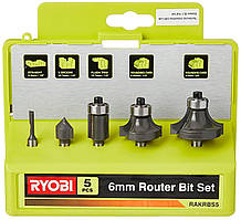 Фрези Ryobi RAKRBS5 набір 5 шт, хвостовик 6 мм (5132003828)