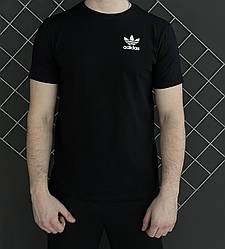 Чоловіча футболка Адідас чорна літня / спортивна футболка Adidas бавовняна