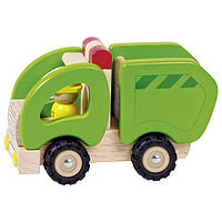 Машинка деревяна goki Сміттєвоз зелений (55964G)