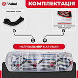Електрична тепла підлога Valmi Mat 12м² / 2400Ват / 200Вт / м² тонкий гріючий кабельний мат під плитку, фото 3