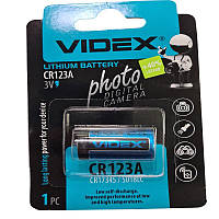 Батарейка CR 123A Videx 3V Lithium, 1шт