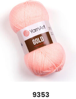 Нитки пряжа для в'язання акрил з люрексом/метанітом GOLD YarnArt Голд ЯрнАрт № 9353 - персик