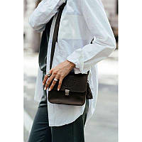 Женская кожаная сумка через плечо маленькая бохо-сумка стильная кросс боди коричневая Crazy Horse