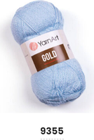 Нитки пряжа для в'язання акрил з люрексом/метанітом GOLD YarnArt Голд ЯрнАрт № 9355 - блакитний