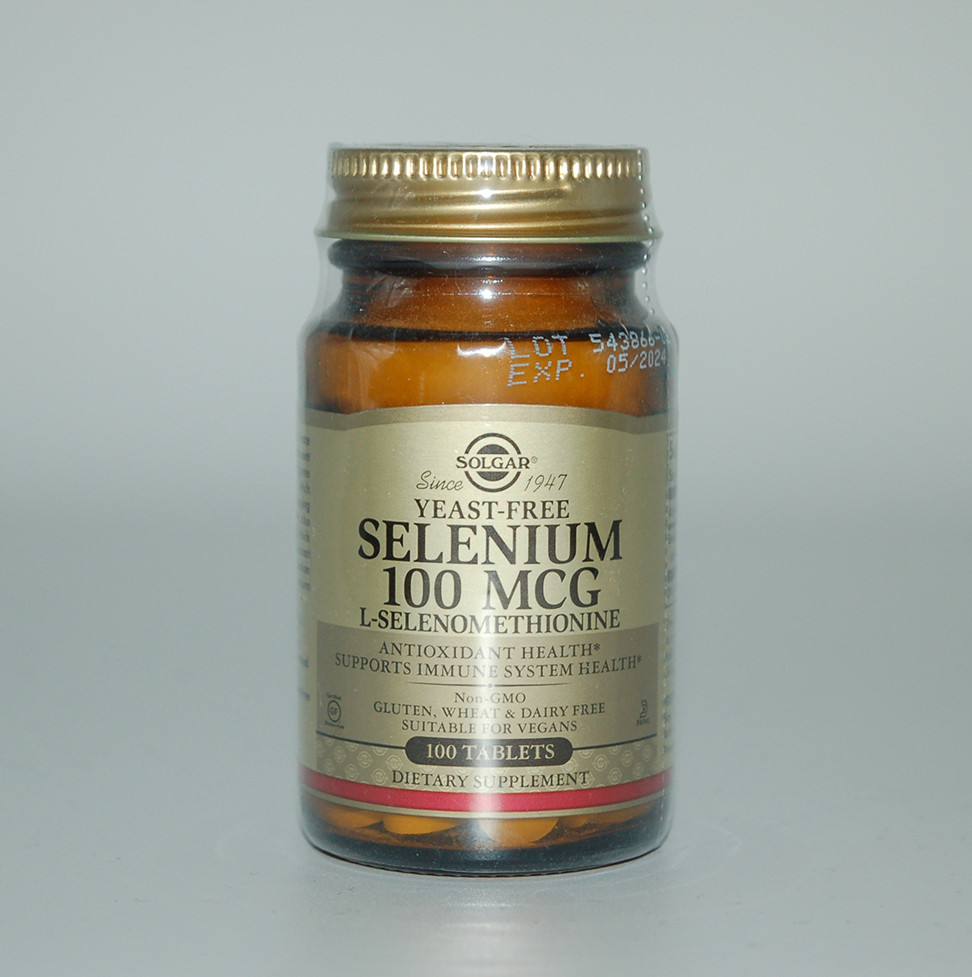 Селен без дріжджів (Selenium), Solgar, 100 мкг, 100 таблеток