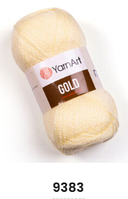 Нитки пряжа для в'язання акрил з люрексом/метанітом GOLD YarnArt Голд ЯрнАрт № 9383 - крем