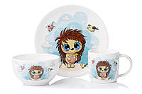 Набор детской посуды Ardesto Sweet hedgehog 3 пр., фарфор (AR3455HS)