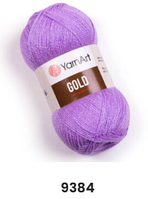 Нитки пряжа для в'язання акрил з люрексом/метанітом GOLD YarnArt Голд ЯрнАрт № 9384 - бузок