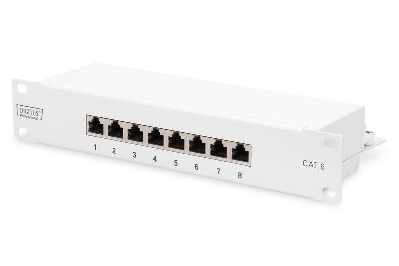 Патч-панель DIGITUS 10" 1U, 8 портів, CAT 6 STP в зборі (DN-91608S-G)