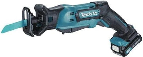 Пилка шабельна Makita JR103DWYE, акум, 10.8В, 1.5 Аг, 13мм, 0 - 3.300 мін-1, 0-50мм, 1.3 кг