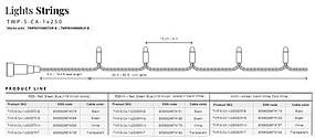 Smart LED Гірлянда Twinkly Pro Strings RGB 250, одинарна лінія, AWG22, IP65, зелений (TWP-S-CA-1X250STP-G)