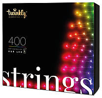 Гірлянда Smart LED Twinkly Strings RGB 400, Gen II, IP44, довжина 32м, кабель чорний (TWS400STP-BEU)