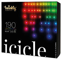 Smart LED Гірлянда Twinkly Icicle RGB 190, Gen II, IP44, довжина 5м, кабель прозорий (TWI190STP-TEU)