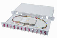 Оптична панель DIGITUS 19' 1U, 12xSC duplex, incl, Splice Cass, OM4 Color Pigtails, Adapter (DN-96321-4)