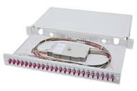 Оптична панель DIGITUS 19' 1U, 24xLC duplex, incl, Splice Cass, OM4 Color Pigtails, Adapter (DN-96332-4)