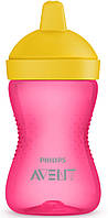 Чашка-непроливайка, с твердым носиком, розовая, 18мес , 300 мл (SCF804/04)