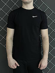 Чоловіча футболка Найк чорна літня / спортивна футболка Nike бавовняна